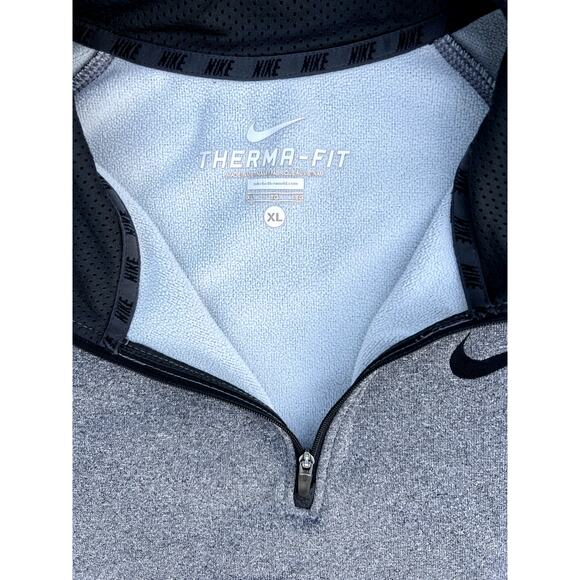 Nike Therma-fit fleece lined gray quarterzip pullover size XL - Picture 2 of 3